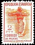 Spain - 1938 - Army - 2 PTS - Orange - Spain, People's Army - Edifil 798 - Tribute to the People's Army Militias - 0